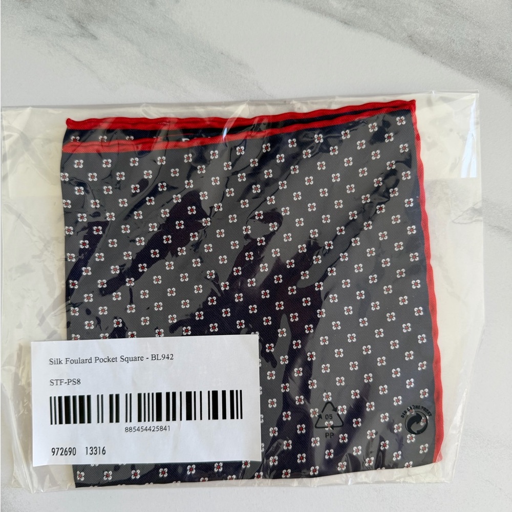Bonobos Red and Blue Patterned Pocket Square
